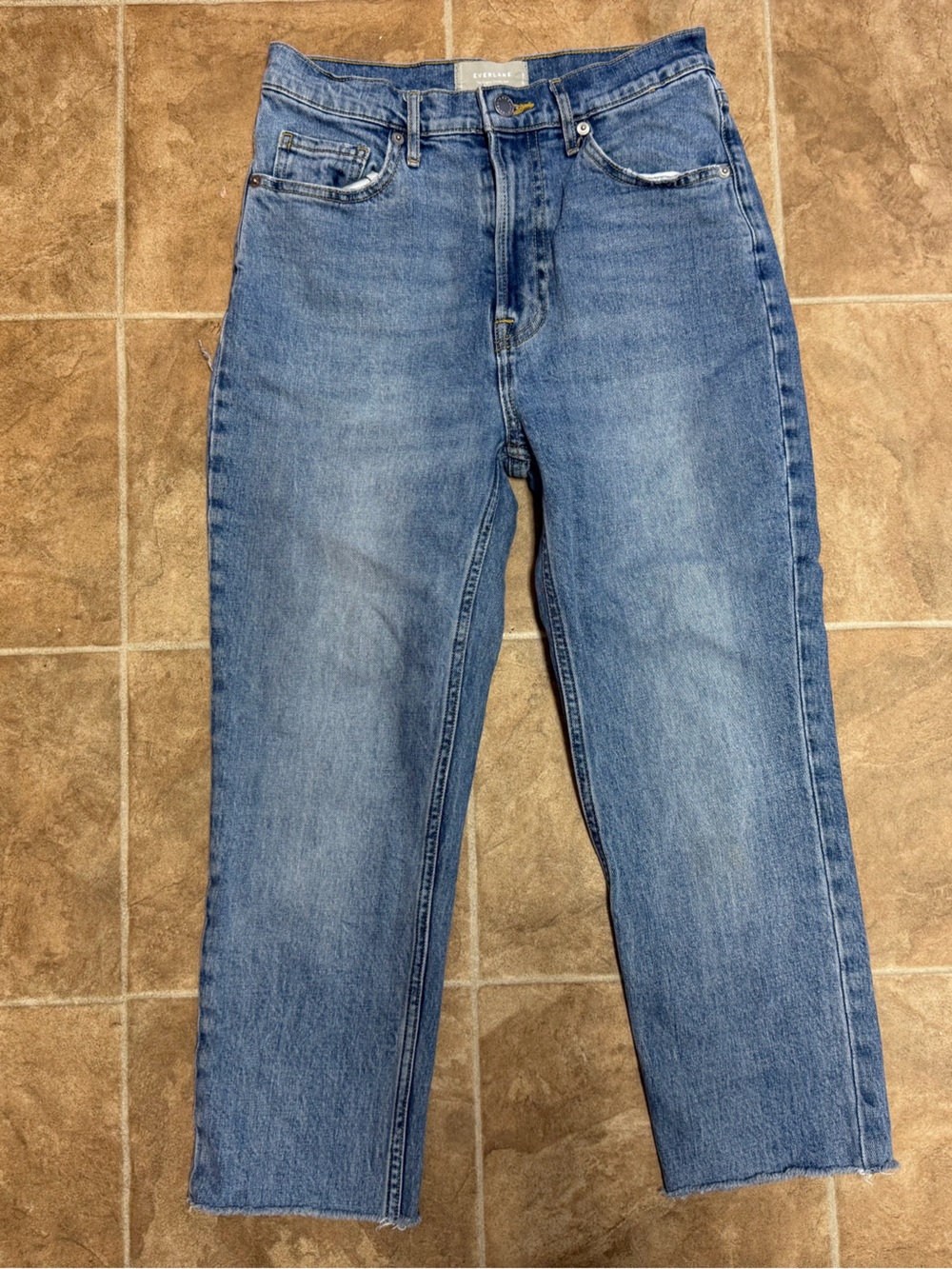 Everlane The Original Cheeky Jean crop in Light Blue Denim